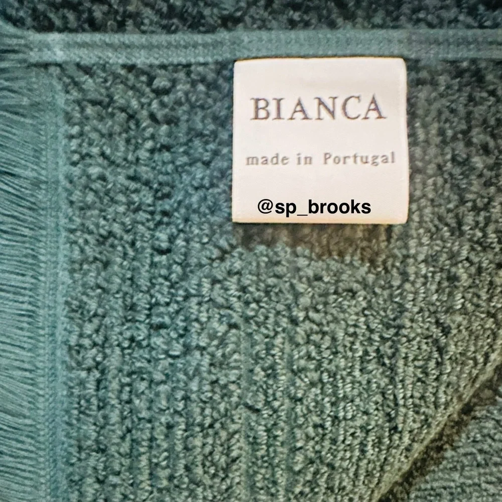 🎁6PC BIANCA Bath Towel Set - Emerald Green Cotton Boucle Textured Pattern